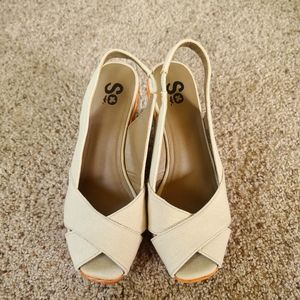 So High Heel Wedge Sandal Womens Size 7